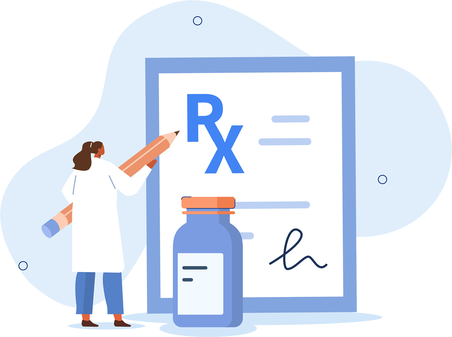 a doctor writes on a prescription pad for suboxone treatment